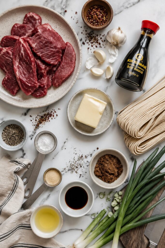 Garlic Butter Steak Lightning Noodles Recipe