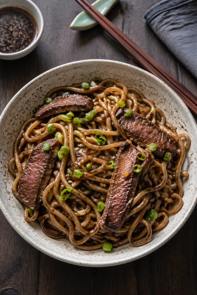 Garlic Butter Steak Lightning Noodles Recipe