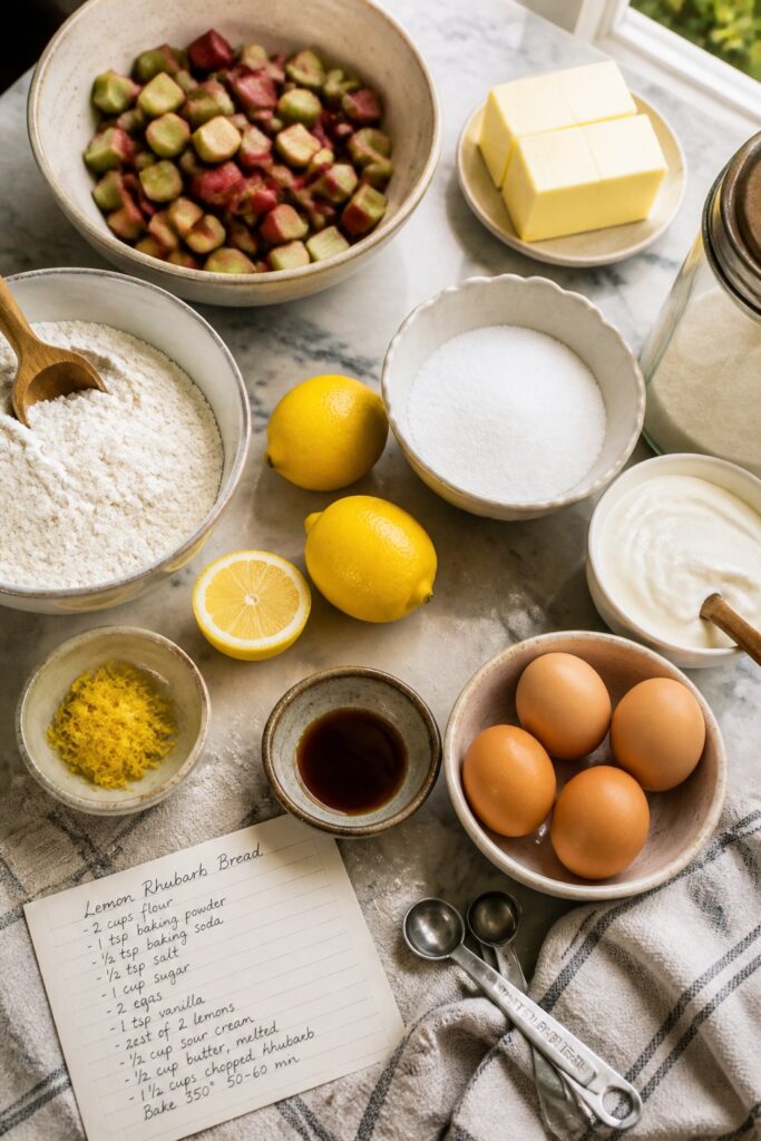 Lemon Rhubarb Bread Recipe