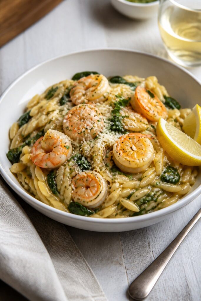 Lemon Garlic Shrimp Orzo Recipe