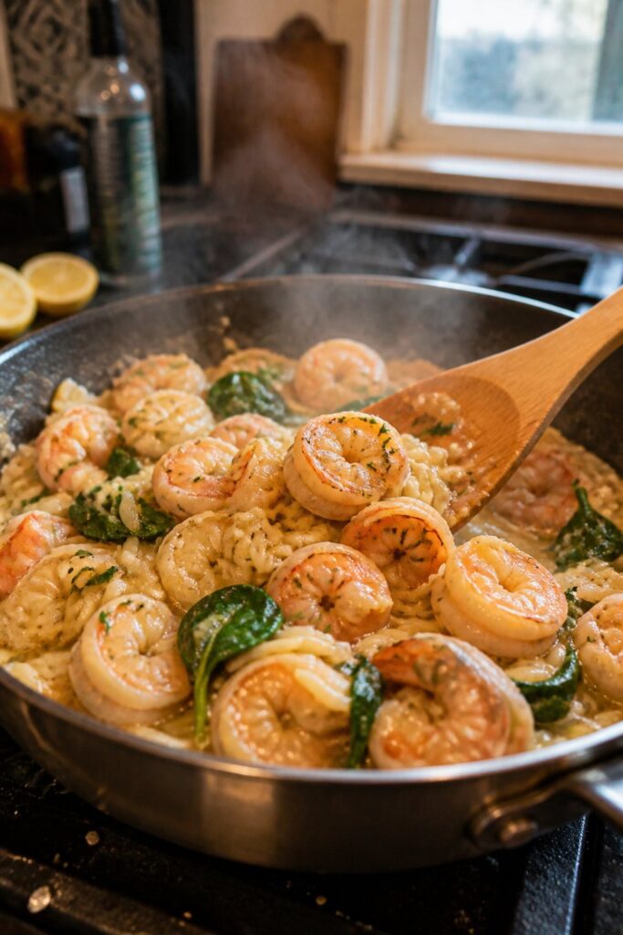 Lemon Garlic Shrimp Orzo Recipe
