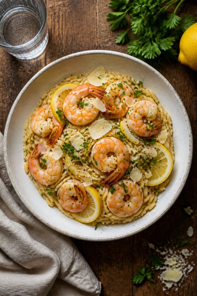 Lemon Garlic Shrimp Orzo Recipe