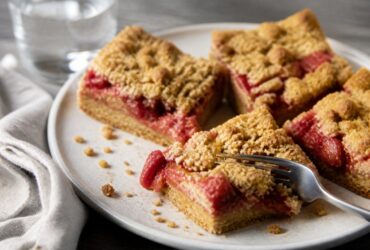 Strawberry Rhubarb Crumb Bars Recipe