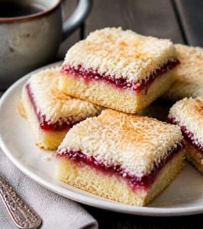 Mary Berry Jam and Coconut Tray Bake Recipe