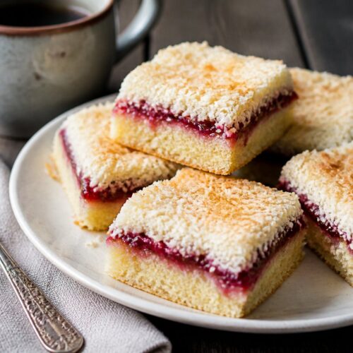 Mary Berry Jam and Coconut Tray Bake Recipe